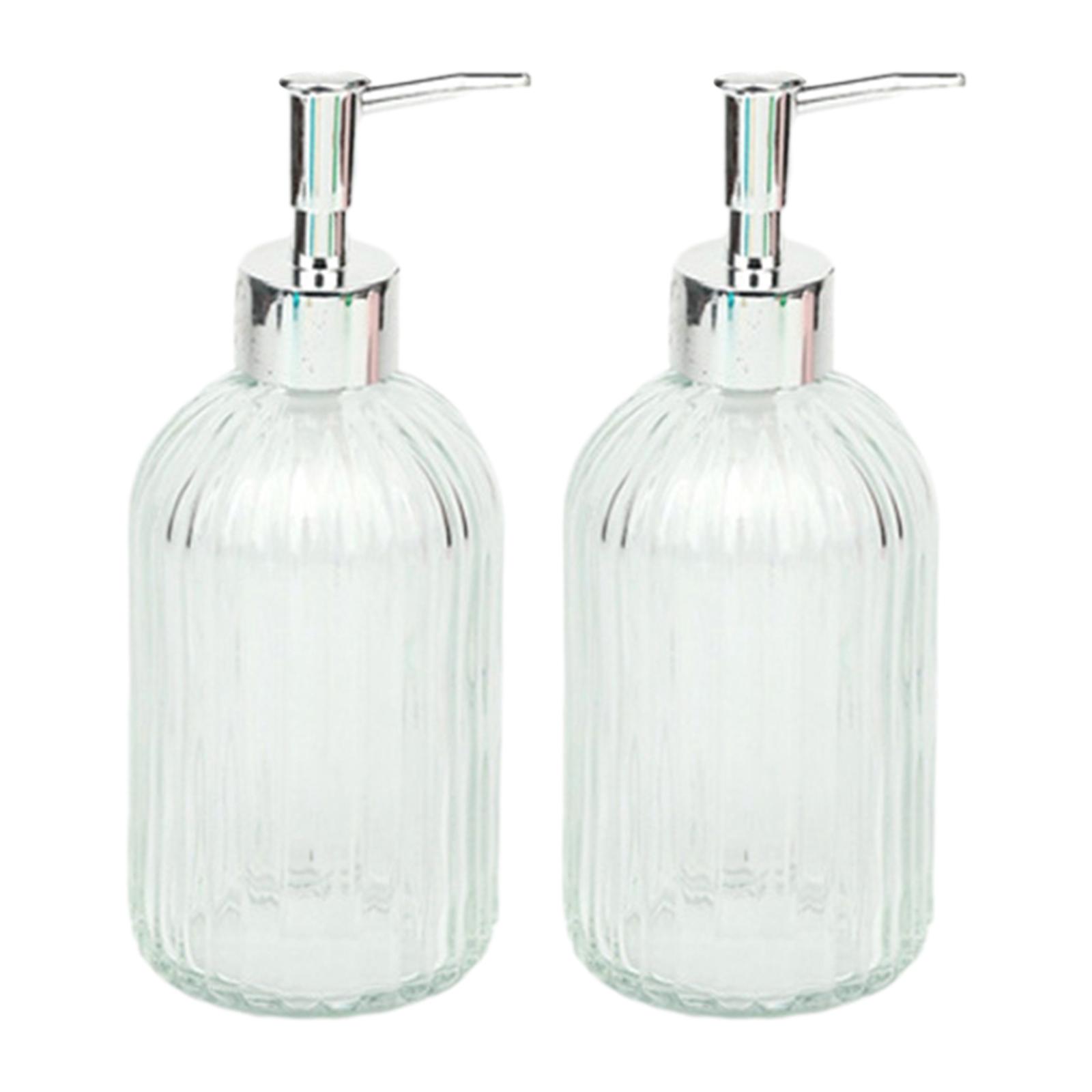 Magideal - Dispensador De Jabón Con Bomba De Vidrio De 2 Piezas, Dispensador De Botella De Jabón, Dispensador De Loción Resistente A Prueba De Fugas Para El Baño Claro