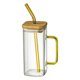 thumbnail image 2 of Taza De Leche De 400 Ml, Recipiente Para Bebidas, Cuadrado Transparente Para El Desayuno, Té, Agua, Jugo, Amarillo, 2 of 5