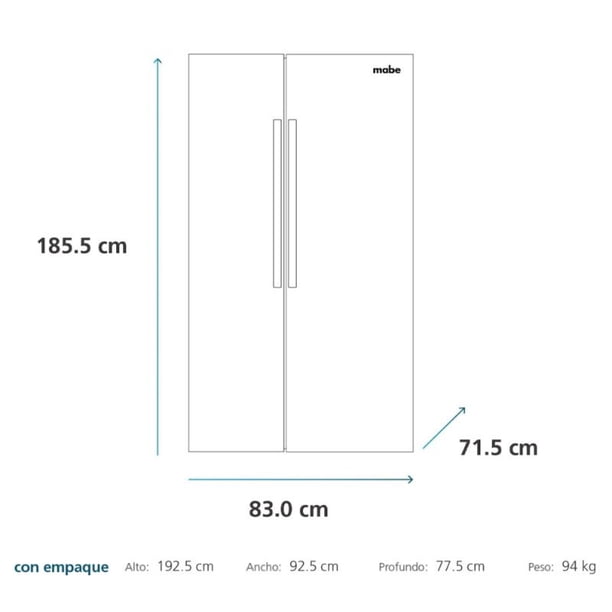 Refrigerador Mabe Side by Side No Frost / MSC518LKRSS0 518 Litros