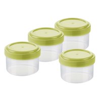 Ioensy - 4 Botellas Pequeñas Para Apretar, Contenedor Portátil De Almacenamiento De Alimentos, Botellas Para Condimentos, Redondas, Verdes