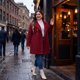 thumbnail image 2 of Abrigos de invierno para mujer de talla grande Agnes Orinda, chaqueta de abrigo de doble botonadura 4X Rojo oscuro, 2 of 8