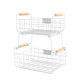 thumbnail image 3 of Organizador 2 Canastas Apilables Mango De Madera Blanco, 3 of 4