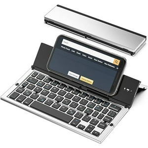 Veatool - Teclado Bluetooth Plegable Inalámbrico - Tamaño De Bolsillo, Portátil Con Funda De Aluminio - Compatible Con Ipad, Iphone, Dispositivos Android Y Tablets Windows