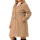 thumbnail image 4 of Abrigos largos de mujer talla grande de Agnes Orinda con solapa con muescas, abrigo de invierno de doble botonadura con bolsillos 4X caqui, 4 of 7