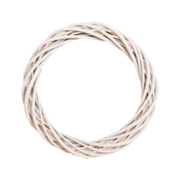 Guirnalda De Ratán Hecha A Mano, Guirnalda Artificial De 12 Pulgadas Para Chimenea De Navidad, Fiesta, Color Blanco