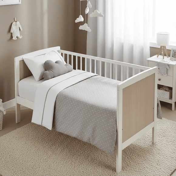 Set Cuna Colecho Gris Puntitos 50x85 cms.