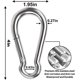thumbnail image 2 of Mosquetón de resorte de 4 pulgadas, paquete de 4, de acero inoxidable 304, resistente, con hebilla de eslabón, conector de cuerda para camping, senderismo, columpio, gimnasio, hamaca, plateado (AU04), 2 of 7