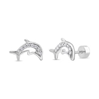 Tiana Joyas - Aros De Delfin Con Circones De Plata 925