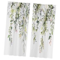Bothyi - 2 Cortinas De Hojas Verdes Para Ventana, Decoración Para Sala De Estar, Dormitorio, Cocina, 60 X 150 Cm