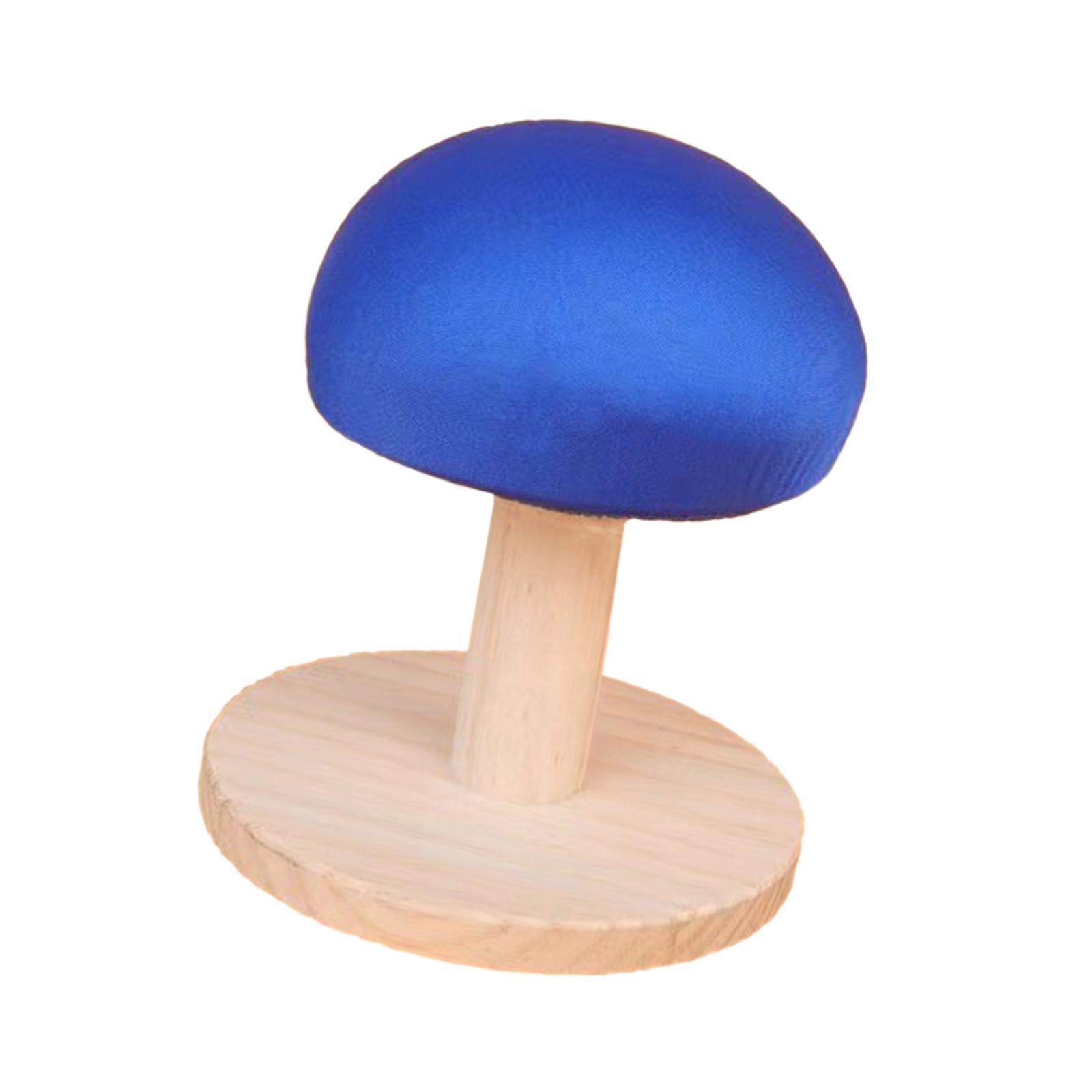 Magideal - Taburete De Planchado Redondo Para Ropa Banco De Planchado De Madera Almohadilla Manual Portátil Con Base Redonda Mesa Mini De Planchado Elaborado En Azul