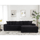 thumbnail image 2 of [NEW ARRIVED] [VIDEO PROVIDED] Oversized Two-Piece Couches, L Shaped Sofa, Corduroy, Right Chaise Daybed,with Armrests,Eight Throw Pillows,Corner Sofa,Easy To Assemble, Black, 2 of 3