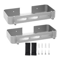 Bothyi - Estante De Ducha Con Ganchos, Estante De Baño Multiusos Para El Hogar, Baño, Baño, Plateado