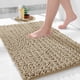 thumbnail image 1 of Alfombra de baño Yimobra, antideslizante, lavable, 80 x 50 cm, color caqui pálido, 1 of 7
