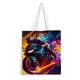 thumbnail image 1 of Moto Bici Bolso de tela con estampado de lienzo para mujer, bolsa de compras reutilizable y estética, con cremallera interior, regalo para mujer,40*40cm., 1 of 6