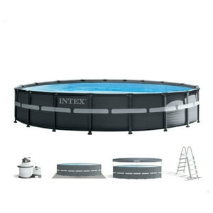 Piscina Estructural Ultra Xtr Frame Intex 610 X 122 Cm, 30.079L, Con Bomba De Arena, Escalera, Cobertor Y Tapiz