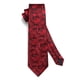 thumbnail image 4 of Corbata HISDERN rojo burdeos con diseño floral de seda, 8,5 x 150 cm, 4 of 9