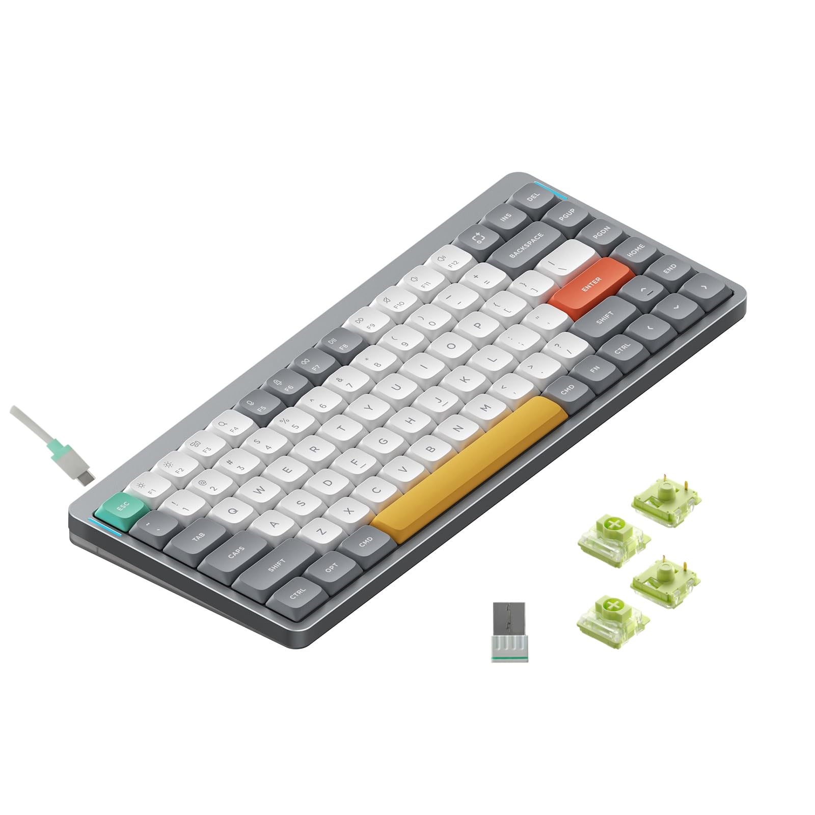 Teclado Mecánico Nuphy Air75 V2 75% Inalámbrico Gris Gateron Aloe