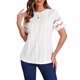 thumbnail image 2 of INSPIRE CHIC Top Casual de Verano para Mujer de Encaje con Manga Corta Bordado Sólido XL Blanco, 2 of 6