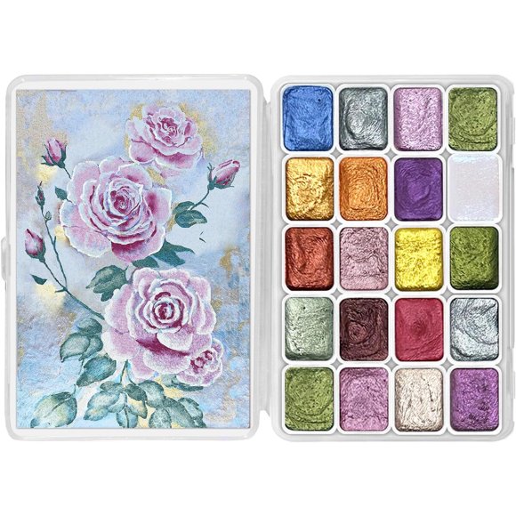 Set Acuarela Sólida CraftyManor Rococo 20 Perlada