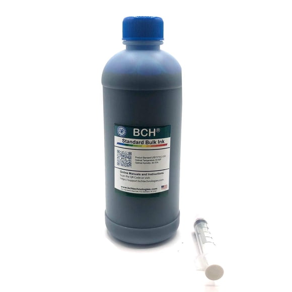 Tinta recargable BCH cian 500 ml a base de colorante para impresoras de inyección de tinta
