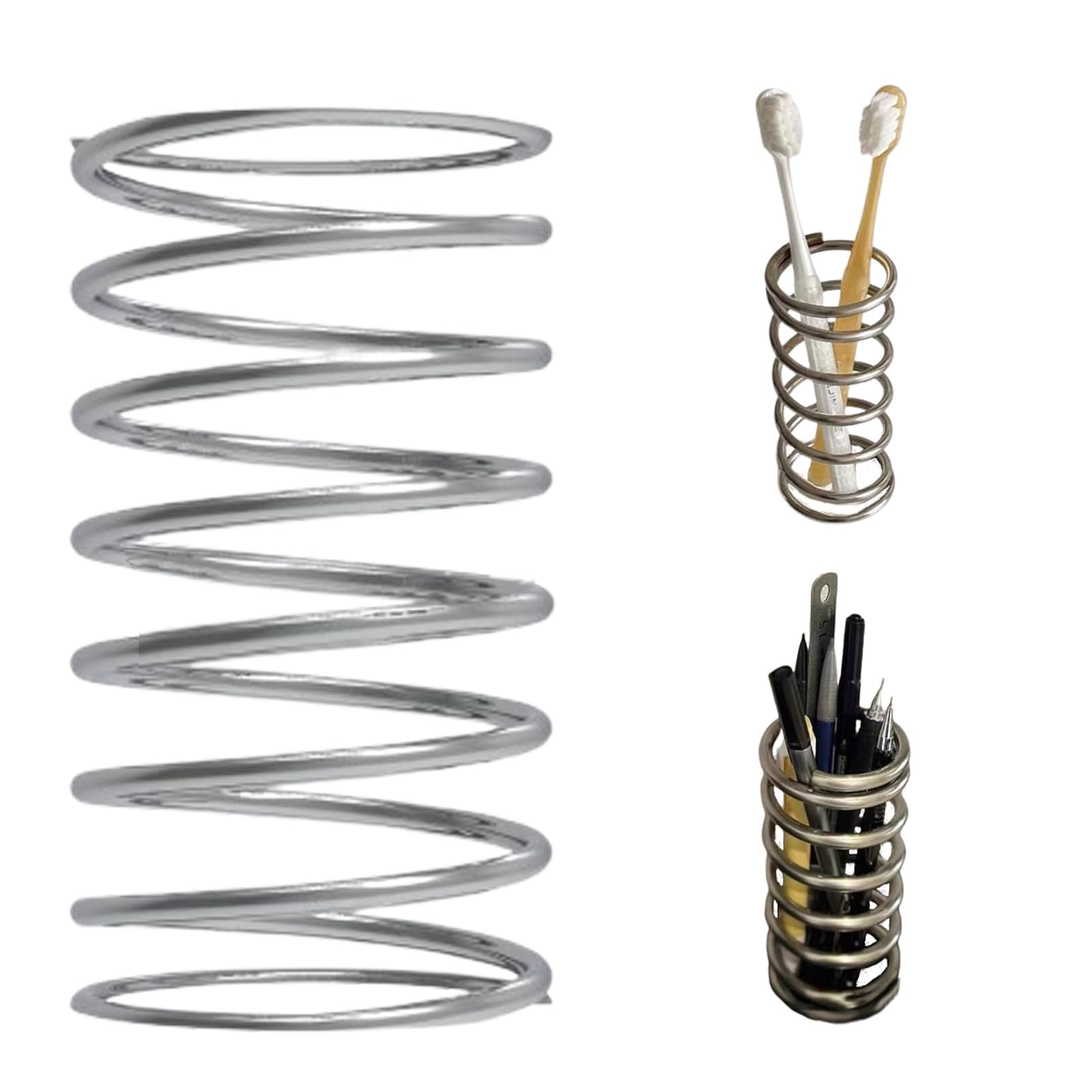 Xusx111 - Soportes De Cepillo De Dientes De 2 Piezas Soporte De Pluma De Forma De Muelle De Acero Organizador De Cepillo De Maquillaje De Mesa De Baño Soporte De Cepillo De Dientes (solo Hay Dos Sopor