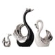 thumbnail image 2 of Figura de cisne de 3 uds, colección de estatuas de la familia de cisnes, escultura de Animal, adorno de mesa para estantería, gabinete, decoración del Negro Blanco Plata, 2 of 5