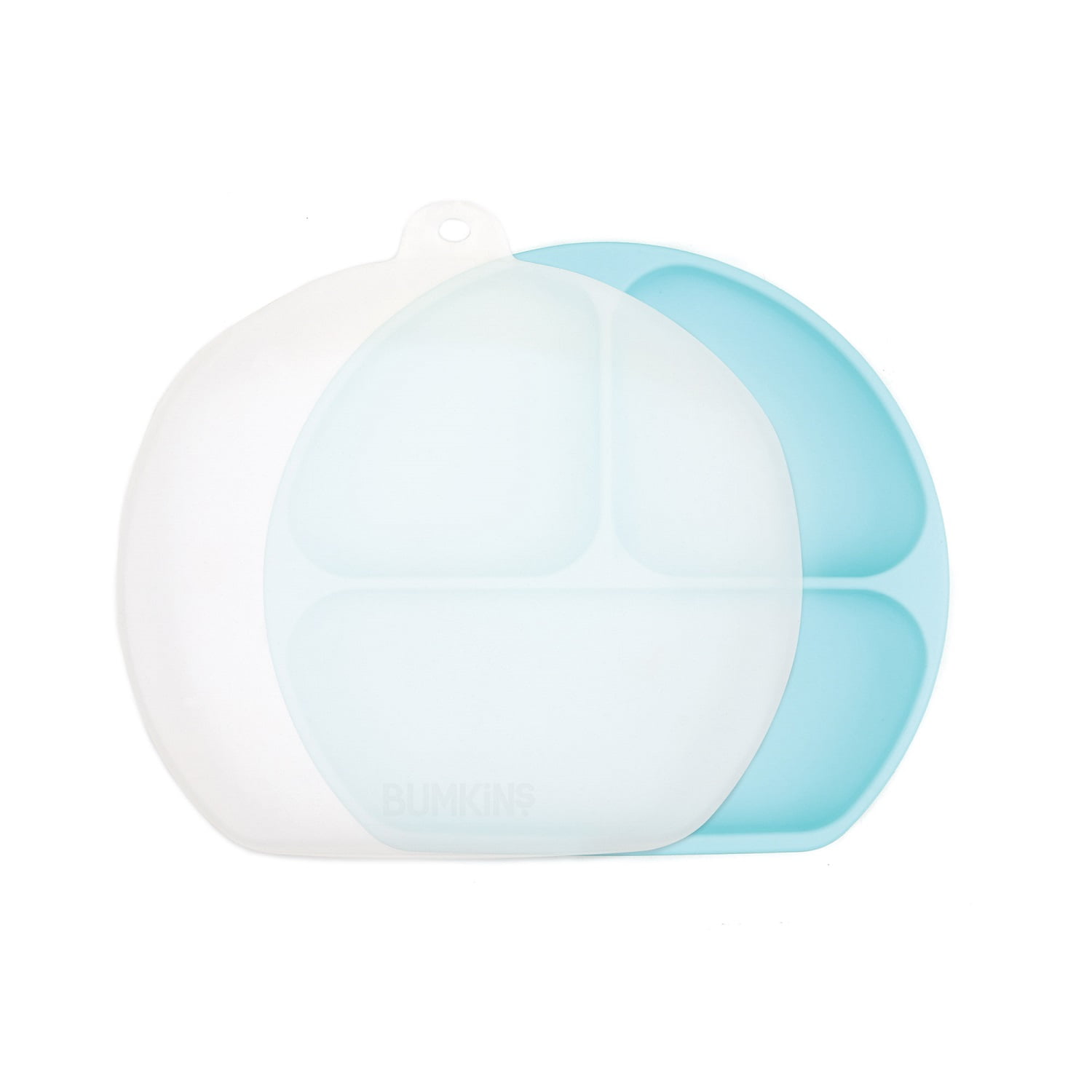 Bumkins - Plato Con Tapa Y Agarre Azul