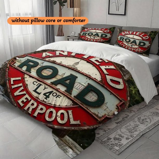 3pcs Anfield Road Printed Duvet Cover Set Essential Holiday Decorations