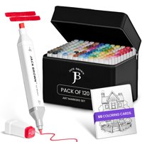 Juego De Rotuladores De Alcohol Jack Brown De 120 Colores Con Funda Y Doble Punta