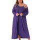 thumbnail image 1 of Agnes Orinda Conjunto de Bata y Camisón de Talla Grande para Mujer con Tirantes Finos Ropa de Dormir Suave de Largo Completo 1X Púrpura, 1 of 6