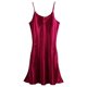 thumbnail image 2 of Camisón de satén con dobladillo con volantes y tirantes de espagueti para mujer INSPIRE CHIC, talla grande, sin mangas, vestido de dormir 3XL burdeos, 2 of 5