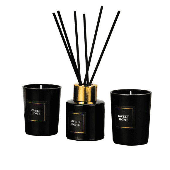2 Velas Aromaticas + Difusor Con Varillas De Olor Aromatizan