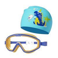 Magideal - Gorro De Natación Gafas De Natación Para Niños, Gafas De Natación Resistentes A La Visión Amplia, Gafas De Natación Sin Fugas, Gafas De Natación Para Azul Amarillo