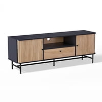 Relan - Rack De Tv Top Living Charcoal Con Puertas Corredizas