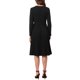 thumbnail image 3 of INSPIRE CHIC Vestidos de Trabajo Elegantes para Mujeres Cuello Redondo Manga Larga Plisado A-Line Midi con Cinturón Decorativo M Negro, 3 of 6