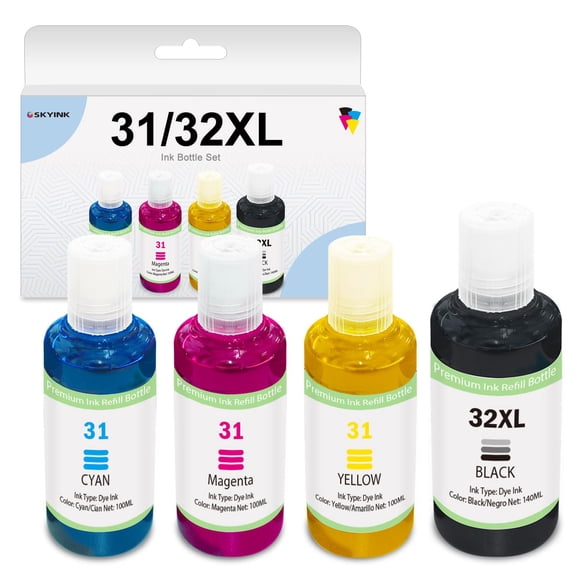 Botella de recarga de tinta Skyink 31 32XL 140 ml negro 100 ml CMY