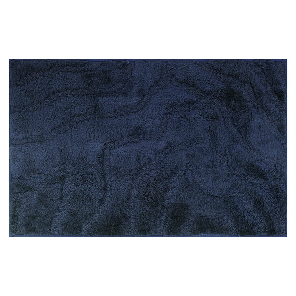 REGALWOVEN Alfombra de Baño Suave Absorbente Antideslizante Lavable con Respaldo de Goma para Piso de Ducha Azul 20" x 32"