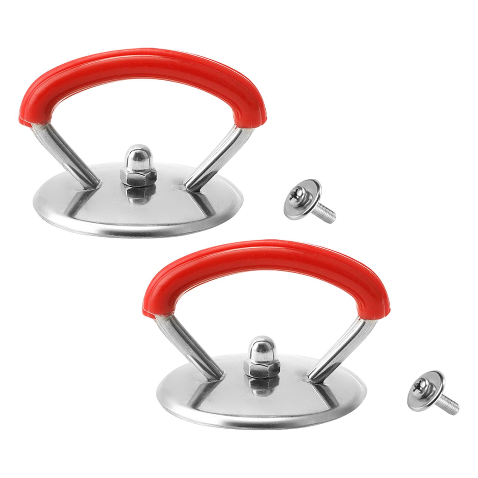 Bothyi - Tapa De Olla Universal De 2 Piezas, Mango De Sujeción Para Sartén, Tapas De Sartenes De Aceite, Color Rojo