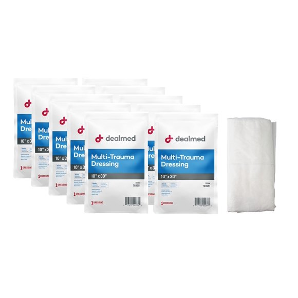 Apósito Multi‑Trauma Dealmed 25 × 76 cm, 10 unidades estériles