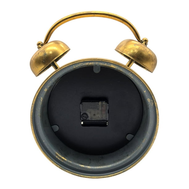 Reloj De Mesa Analogico Hierro Vintage Decorativo Dorado S dorado