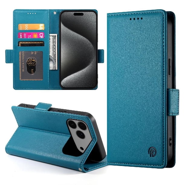 Funda Cartera Magnética con Tarjetas y Soporte para iPhone 17 Pro Max Azul