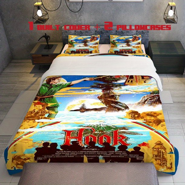 3pcs Iron Hook Captain Theme Pattern Bedding Set Comforter Cover And Pillow Case