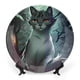 thumbnail image 1 of Gatos guerreros Plato decorativo de porcelana fina (bone china), plato decorativo de cerámica para hogar, oficina, soporte de pared, platos decorativos para dormitorio - 6 pulgadas (15 cm), 1 of 6