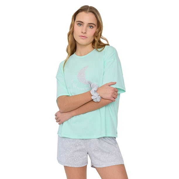 Pijama Mujer Corto Focal Print Color Menta Corona