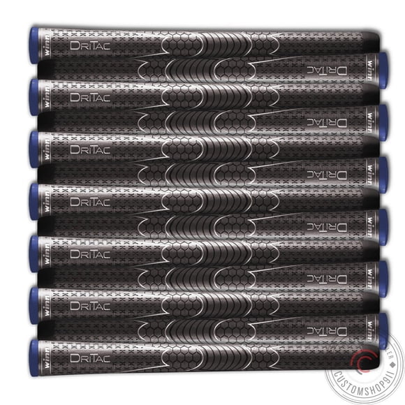 Set de empuñaduras de golf Winn Dri-Tac, tamaño mediano, gris (+1/16), paquete de 9