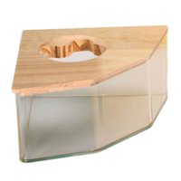 Magideal - Baño Para Hámster Contenedor De Baño De Arena Transparente Caja Acrílica Pequeña Bañera Con Tapa De Madera Fácil De Limpiar Adecuado Para Mascotas Pequeñas Jerbos Ratones Pentagrama L