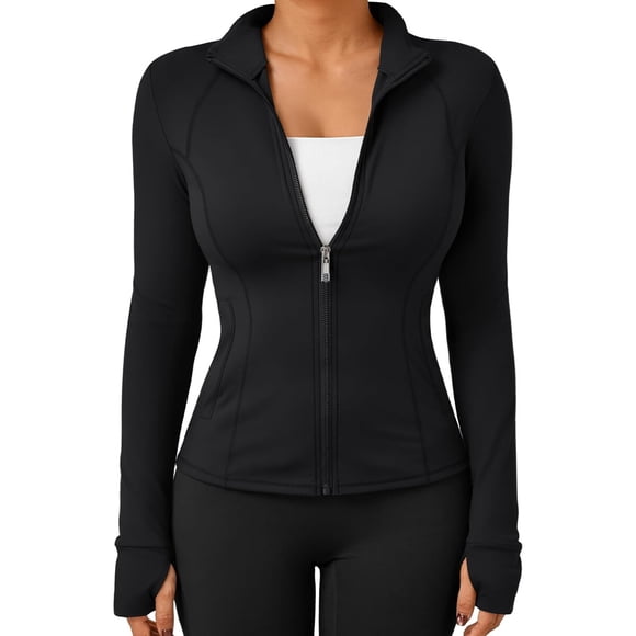 Trendy Queen Chaqueta liviana con cierre para mujer