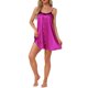 thumbnail image 3 of INSPIRE CHIC Camisón de Satén con Encaje para Mujer, Tirantes Ajustables, Espalda Descubierta, con Dobladillo en Línea A, Talla 3XL, Color Púrpura Rosa, 3 of 6