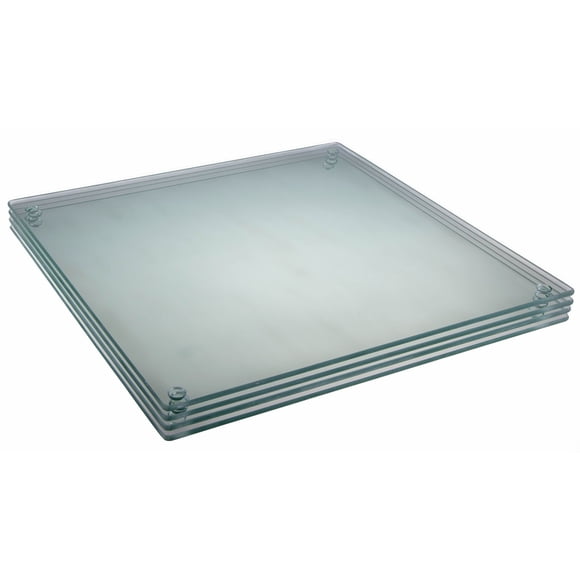 Set De 4 Tablas De Cortar De Vidrio Antideslizantes 30x30 Cm