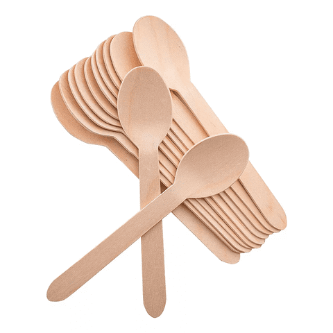 Genérica - Cucharas Madera 16 Cm Pack 100 Ecológica Desechables